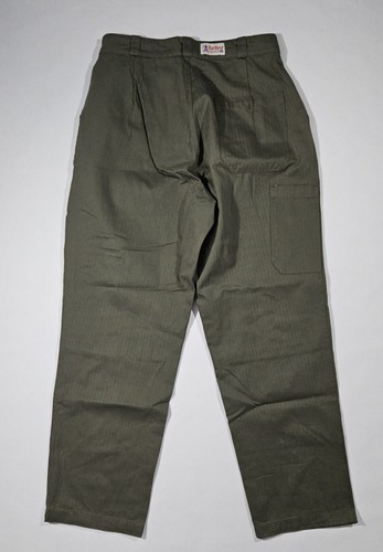 Manresa Macresa Leblanc Olive Green Herringbone Cotton Military Chino Pants M/30 - Picture 2 of 6