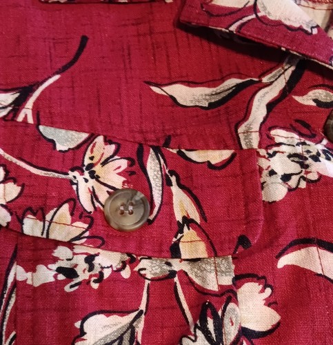 Talbots Weste rot geblümt Damen Größe S 55% Leinen 45% Baumwolle Taschen " - Bild 14 von 20