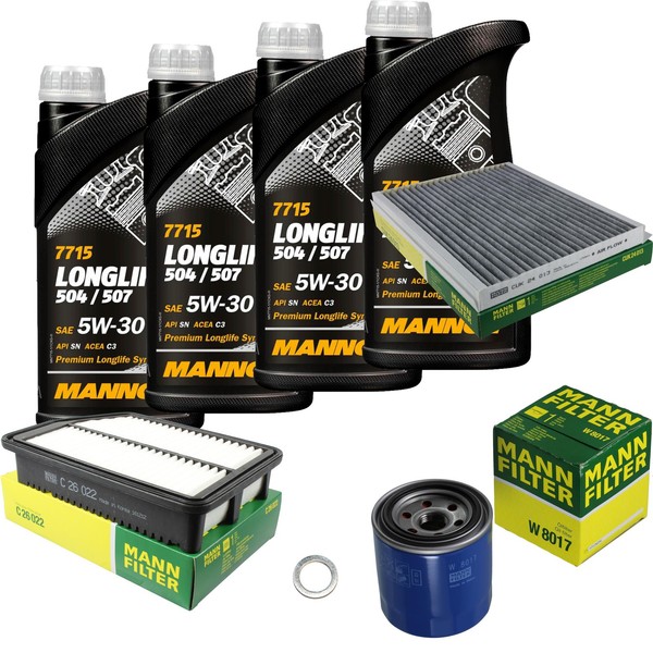 Mann Inspektionspaket 4L Mannol Longlife 5W-30 FüR Hyundai I30 1.4 1.6 Gdi-image