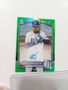 2025 Bowman Chrome Prospect Autographs Raymer Medina Green Refractor/99 #CPA-RM