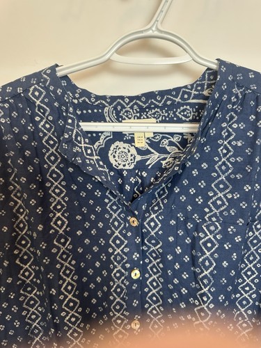 Anthropologie MEADOW RUE Anila Shirt Dress Button Front Tie Waist Chambray sz 14 - Picture 14 of 14