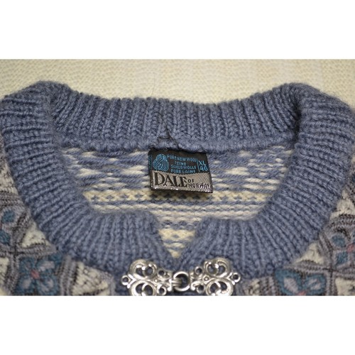 DALE OF NORWAY Wool Norwegian Sweater Cardigan Women XL Fair Isle Clasps - Picture 5 of 5