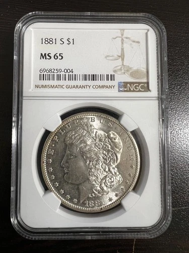 1881-S Morgan Silver Dollar , NGC MS65, San Francisco Mint