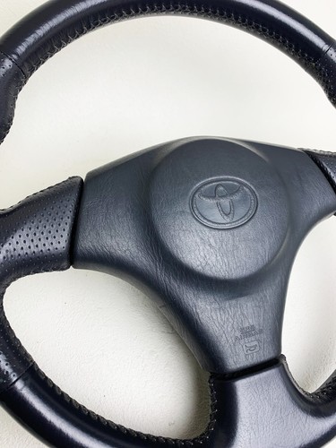 TOYOTA GENUINE Leather Steering Wheel AE111 LEVIN MR2 JZA80 JZX100 Chaser JDM - Picture 2 of 21