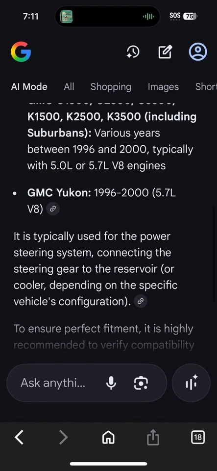 New OEM GM 26038251 Power Steering Return Hose 1996-2000 Tahoe Yukon Escalade 99 - Image 4 of 4