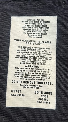 Tyndale Fr HRC 4 Men adjustable multi-pockets Insulated Solid Bib Overalls 4XL - Picture 14 of 15