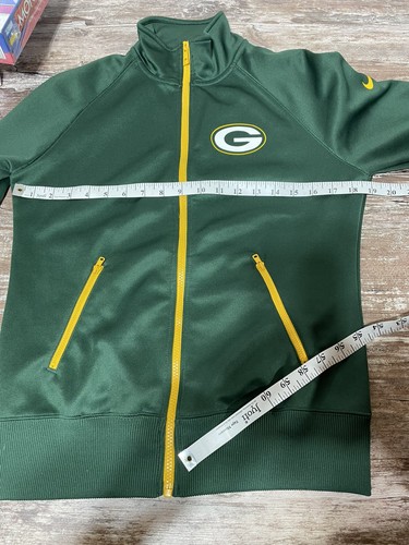 Green Bay Packers Long Sleeve Jacket Full Zip Up Nike Athletic Size M - Picture 10 of 12