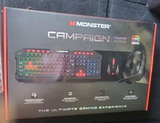 Monster Campaign GAMING 4 Piece BUNDLE Keyboard Mouse Headset