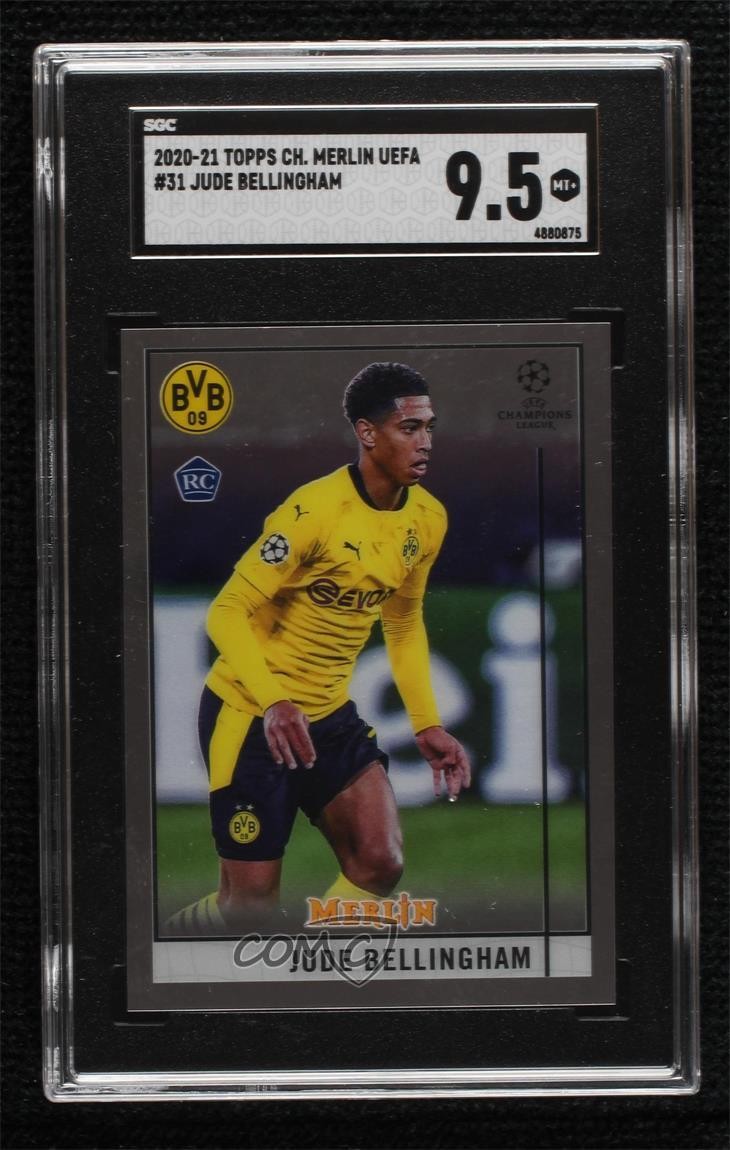 2020 Topps Merlin Collection Chrome UCL Jude Bellingham SGC 9.5 Mint+ Rookie RC