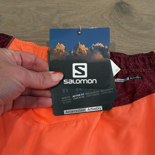 SALOMON Coral Fig Agile Active Running Hiking Workout Outdoor Shorts Size Small - Picture 11 of 12