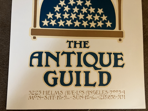 Vintage Original David Lance Goines Poster Antik Guild San Francisco 70er Jahre - Bild 2 von 2