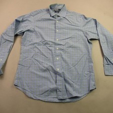 Polo Ralph Lauren Shirt Mens 16.5 Long Sleeve Button Regent Custom Fit Plaid