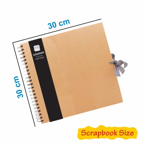 Zum Selbermachen Fotoalbum braun Kraftpapier Sammelalbum mit Band spiralgebunden hart zurück - Bild 4 von 21