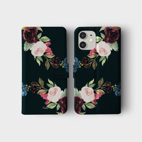Personalised Wallet Phone Case for iPhone 16 16e 15 14 Pro Max Cover Floral Rose - Picture 8 of 25