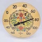 Vintage Springfield 12” Round Outdoor Indoor Thermometer Rooster PA Dutch