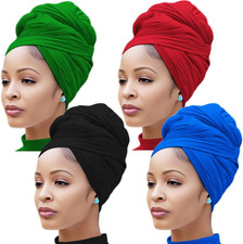 Head Wraps for Black Women Stretch Jersey Turban Hair Scarf Large Hijab