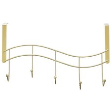 BETTER HOUSEWARE Brass Over-Door Hook Rack