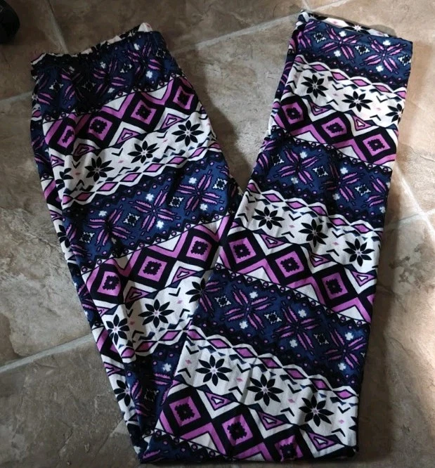 Leggings para mujer estampado Fair Isle talla única EE. UU. 4-10 multicolor Foto 3 de 3