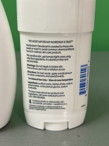 VANICREAM Deodorant & Facial Cleanser Set NEW Sensitive Skin Aluminum Free - Picture 5 of 8