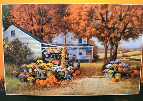 Rompecabezas con encanto rural 750 piezas otoño calabazas casa usado - Imagen 2 de 9