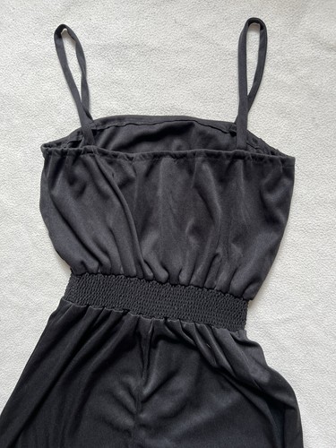 Black vintage jumpsuit harem pants strappy elastic waist Small uk8 Nwot Y2K - Picture 7 of 8