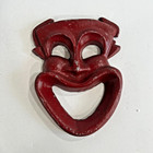 VTG RED DEVIL DUCE FACE WALL MASK  used clown cast aluminum