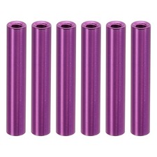M3 Aluminum Spacers,12 Pcs Metal Spacer 3mm IDx5mm ODx30mm L Threaded,Purple