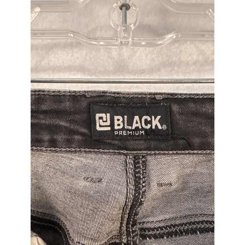 BB Black Premium Herren Skinny Flex Moto Jeans Distressed Black Wash 28x30 #1679 - Bild 4 von 9