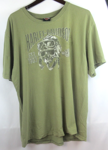 Camiseta Harley Davidson Skull Rider Avalanche Denver Colorado Para Hombres 2XL Verde - Imagen 3 de 9