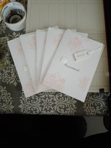 5 Set Of 5 X 7 Wedding DaY Cards With Envelopes And Charm - Picture 2 of 2