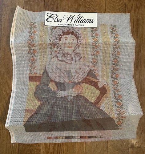 Tela vintage Elsa Williams punto ago Alvira Colonial Lady 17,5 x 14" - nuova - Foto 3 di 5