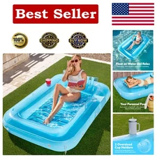 Large UV-Resistant Inflatable Tanning Pool Float - 70x46 for Ultimate Relaxation