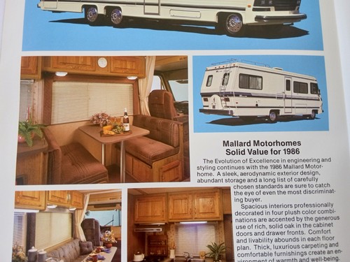 MALLARD Motorhomes 1986 Factory Brochure RV Camper Dealer Showroom Catalog - Picture 6 of 18