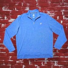 The Greenbriar Johnnie-O Vaughn Prep-Formance 1/4 Zip Pullover Mens Large Blue