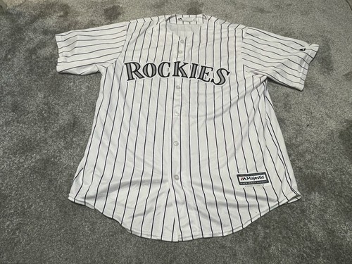 Colorado Rockies Baseball Trikot Nadelstreifen Majestic MLB #28 Arenado Größe Large