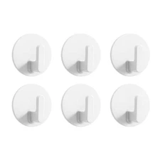 6-Pack Multipurpose Wall Hooks - Adhesive Key Holder Wall Mounted Stick-On De...
