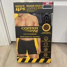 Copper Fit Men's Performance Boxer Briefs Size M Copper Infused D