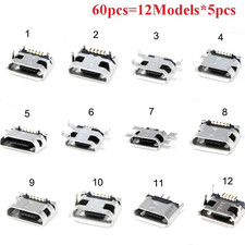  Socket Connector Micro USB Socket Connectors Assortment Set 12 Models SMD DIP