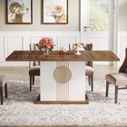 Tribesigns Rectangular Dining Table for 4-6 People, Farmhouse Wood Dinner Table