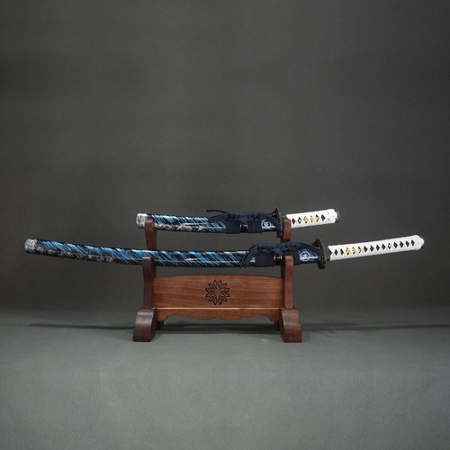 Ghost of Tsushima Katana & Wakizashi Set 1060 Acero al Carbono con Madera Lacada S - Imagen 1 de 26