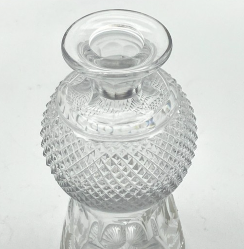 Edinburgh Crystal Scotland THISTLE 7¾” Cordial Liqueur Decanter Stopper Vtg READ - Picture 12 of 23