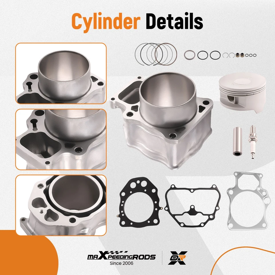 TOP END KIT W/ CYLINDER For TRX500 FOREMAN 12-19 RUBICON 15-19 HONDA 2012-2019 - Image 4 of 4