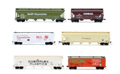MODELL POWER 'N' SPUR 6 VERSCHIEDENE 2X KÜHLWAGEN & 4X ZYLINDRISCHE BUNKERWAGEN
