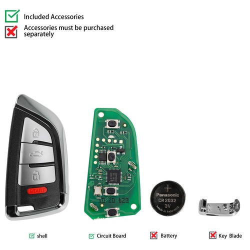 XHORSE XSDFX2EN Small Smart Key 4 Buttons FOR VVDI VVDI2 Key Tool Plus Universal - Picture 2 of 7