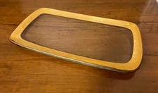 ANNIEGLASS signed Small Rectangular Tray, Roman Antique  24K Gold Rim 1989