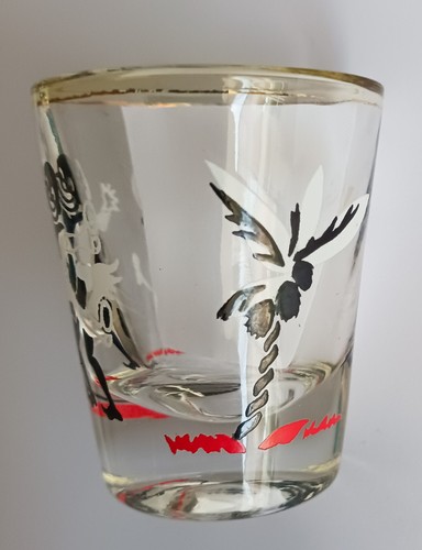 Shot Glasses Naughty Jungle Bar Humor Retro MCM Black Cat 1940s Set of 4 Novelty - Picture 4 of 13