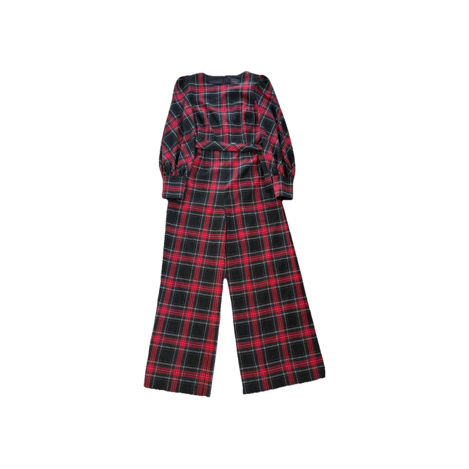 Alex Marie Tartan Plaid Jumpsuit Ralph Lauren Christmas Holiday Women Sz 10 - Image 2 of 4