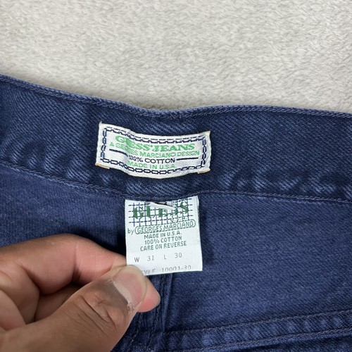 Jeans vintage Guess by Georges Marciano para hombre 31x30 azul años 90 hechos en EE. UU. - Imagen 9 de 13