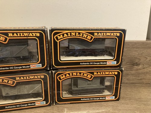 Rake 5 Mainline 00 BR 5/7 Plank Wagons Grey Livery + Guards. Boxes. Super Cond. - Picture 6 of 8