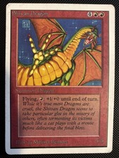 English - MTG Shivan Dragon - HP With Corner Ding - Unlimited Edition
